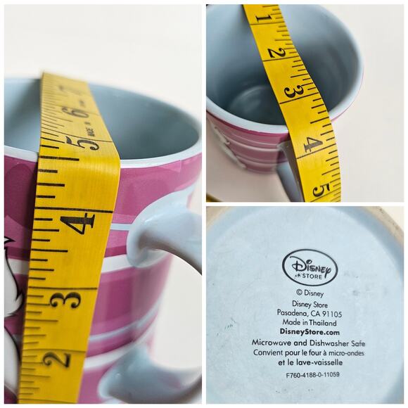 Aristocats Movie Merch Marie Mug Disney Store Pink Cat Coffee Cup Bows Striped - Picture 7 of 9